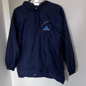 Adidas Dark Blue Hooded Windbreaker